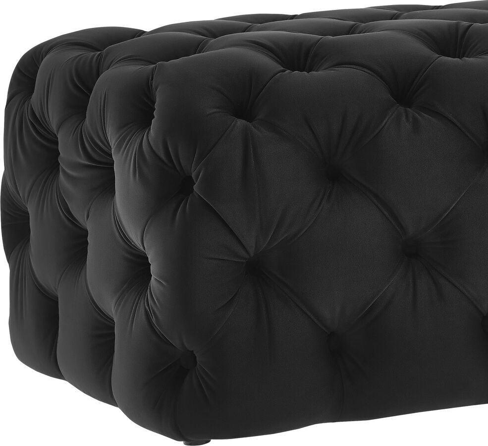 Tov Furniture Ottomans & Stools - Kaylee Black Velvet Ottoman Black