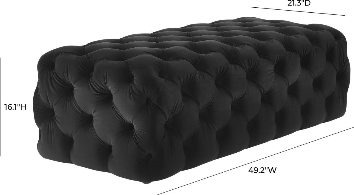 Tov Furniture Ottomans & Stools - Kaylee Black Velvet Ottoman Black