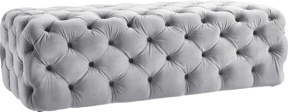 Tov Furniture Ottomans & Stools - Kaylee Grey Velvet Ottoman Gray