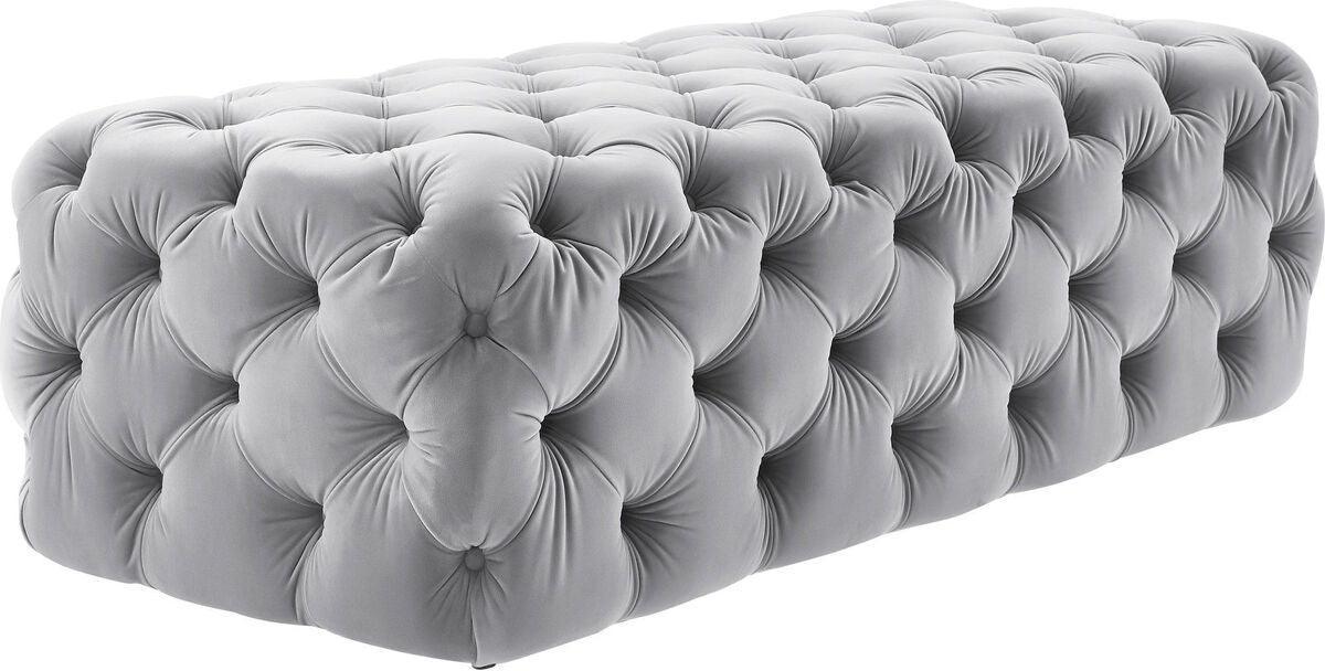 Tov Furniture Ottomans & Stools - Kaylee Grey Velvet Ottoman Gray