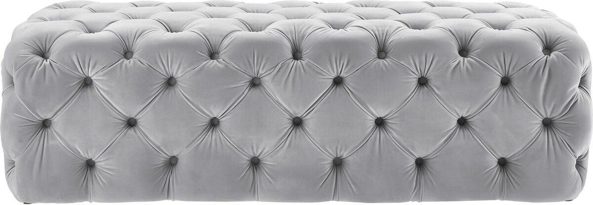 Tov Furniture Ottomans & Stools - Kaylee Grey Velvet Ottoman Gray