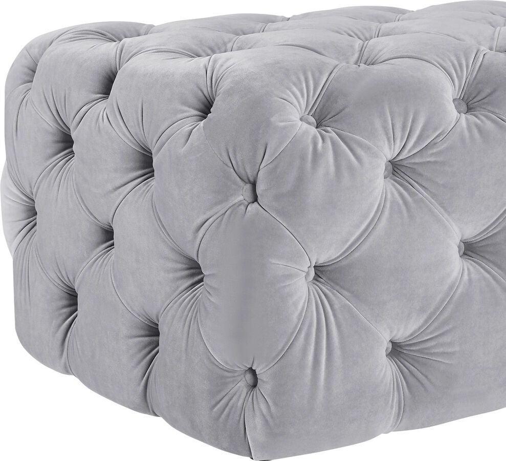 Tov Furniture Ottomans & Stools - Kaylee Grey Velvet Ottoman Gray