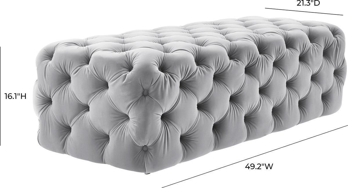 Tov Furniture Ottomans & Stools - Kaylee Grey Velvet Ottoman Gray