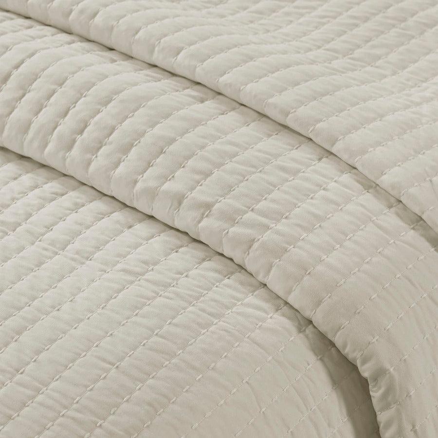 Olliix.com Comforters & Blankets - Keaton Full/Queen Reversible Coverlet Set Cream