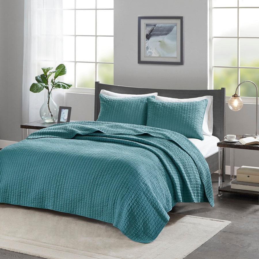 Olliix.com Comforters & Blankets - Keaton Full/Queen Reversible Coverlet Set Teal