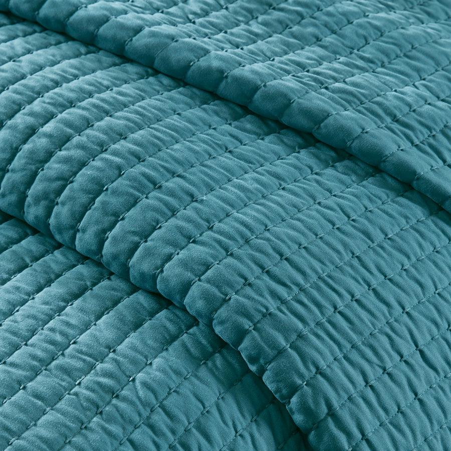 Olliix.com Comforters & Blankets - Keaton Full/Queen Reversible Coverlet Set Teal