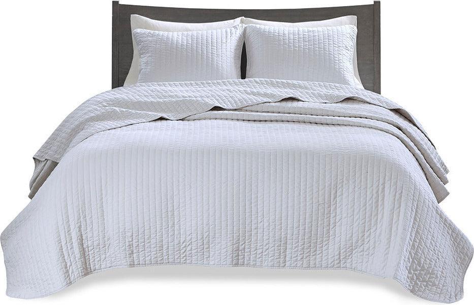 Olliix.com Comforters & Blankets - Keaton Full/Queen Reversible Coverlet Set White