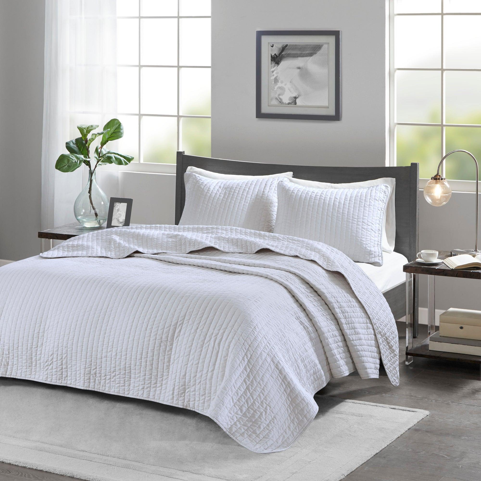 Olliix.com Comforters & Blankets - Keaton Full/Queen Reversible Coverlet Set White