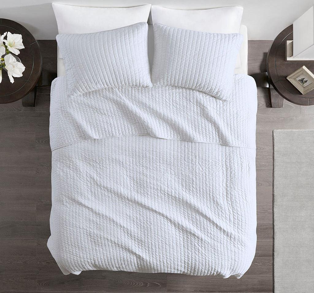 Olliix.com Comforters & Blankets - Keaton Twin/Twin XL 2-Piece Reversible Coverlet Set White