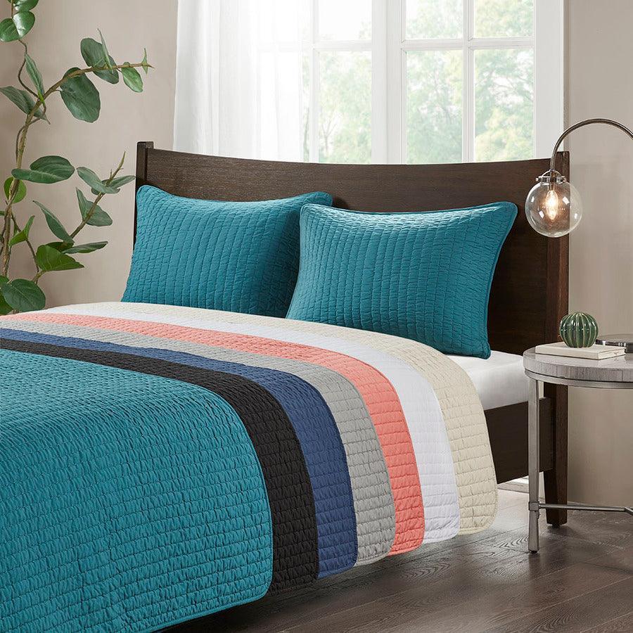 Olliix.com Comforters & Blankets - Keaton Twin/Twin XL Reversible Coverlet Set Cream