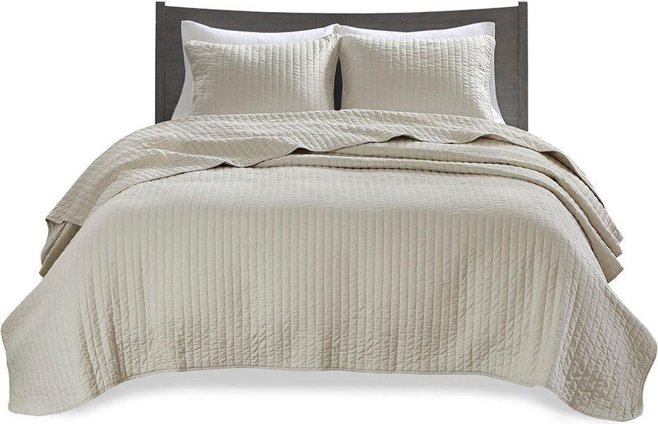 Olliix.com Comforters & Blankets - Keaton Twin/Twin XL Reversible Coverlet Set Cream