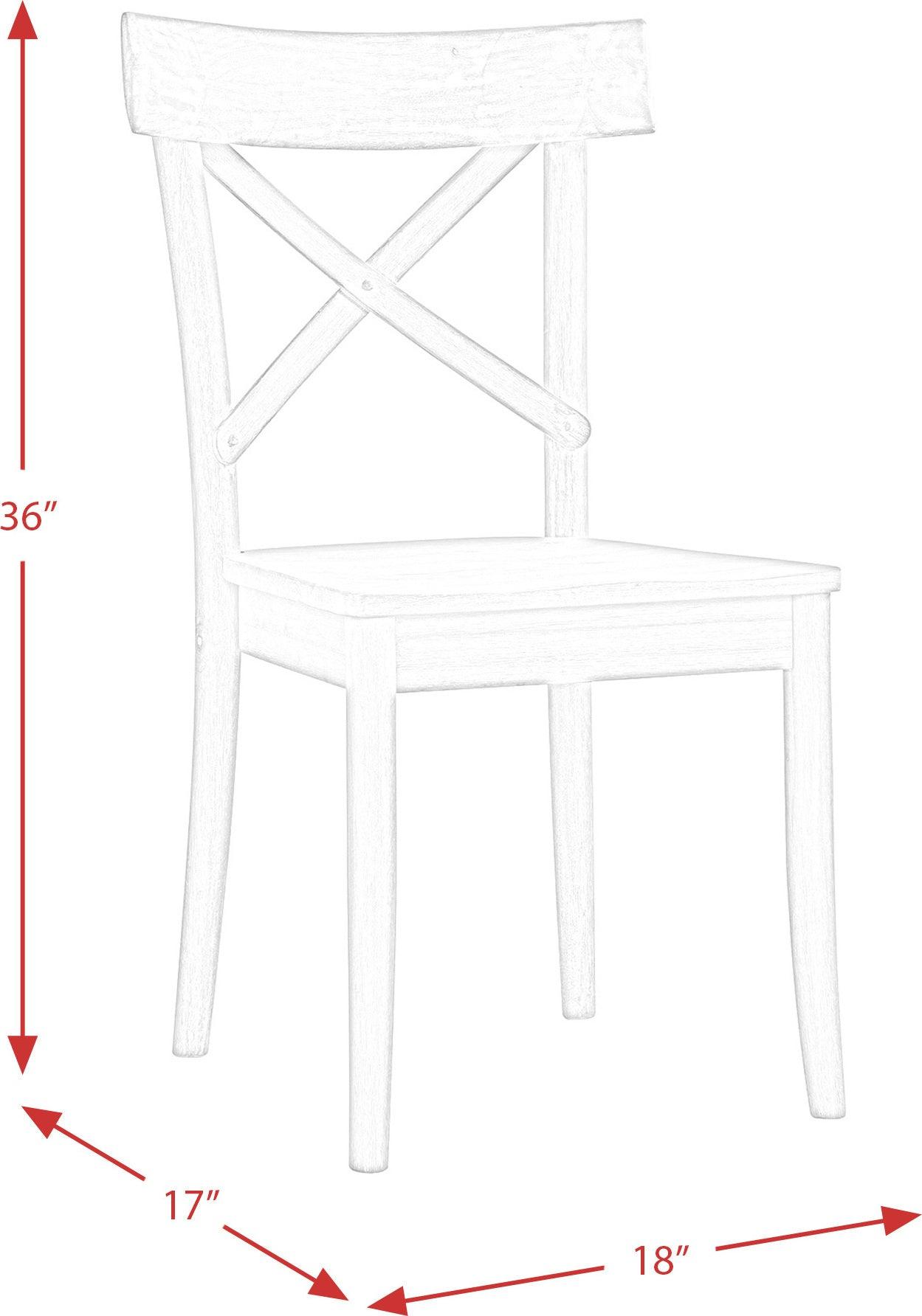 Elements Dining Chairs - Keaton X-Back Wooden Side Chair Set (Set of 2)