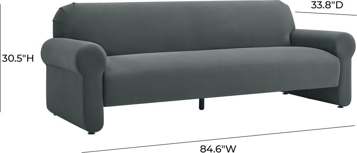 Tov Furniture Sofas & Couches - Keelee Grey 84" Velvet Sofa