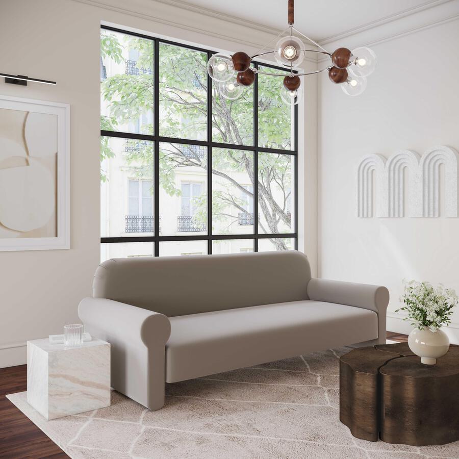 Tov Furniture Sofas & Couches - Keelee Taupe 84" Velvet Sofa