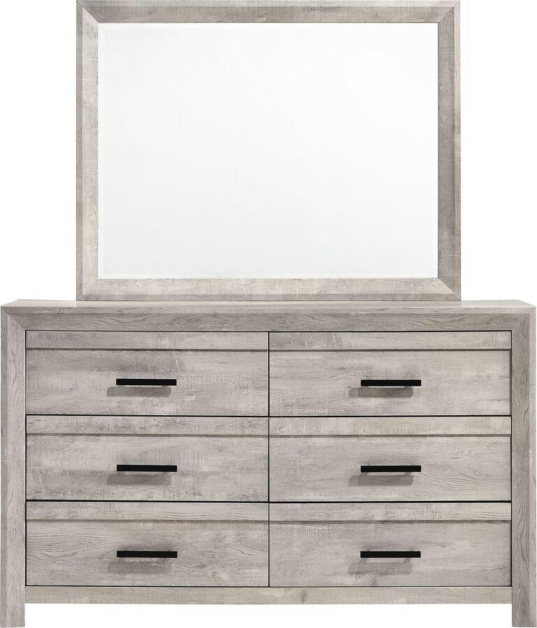 Elements Dressers - Keely 6-Drawer Dresser & Mirror Set In White