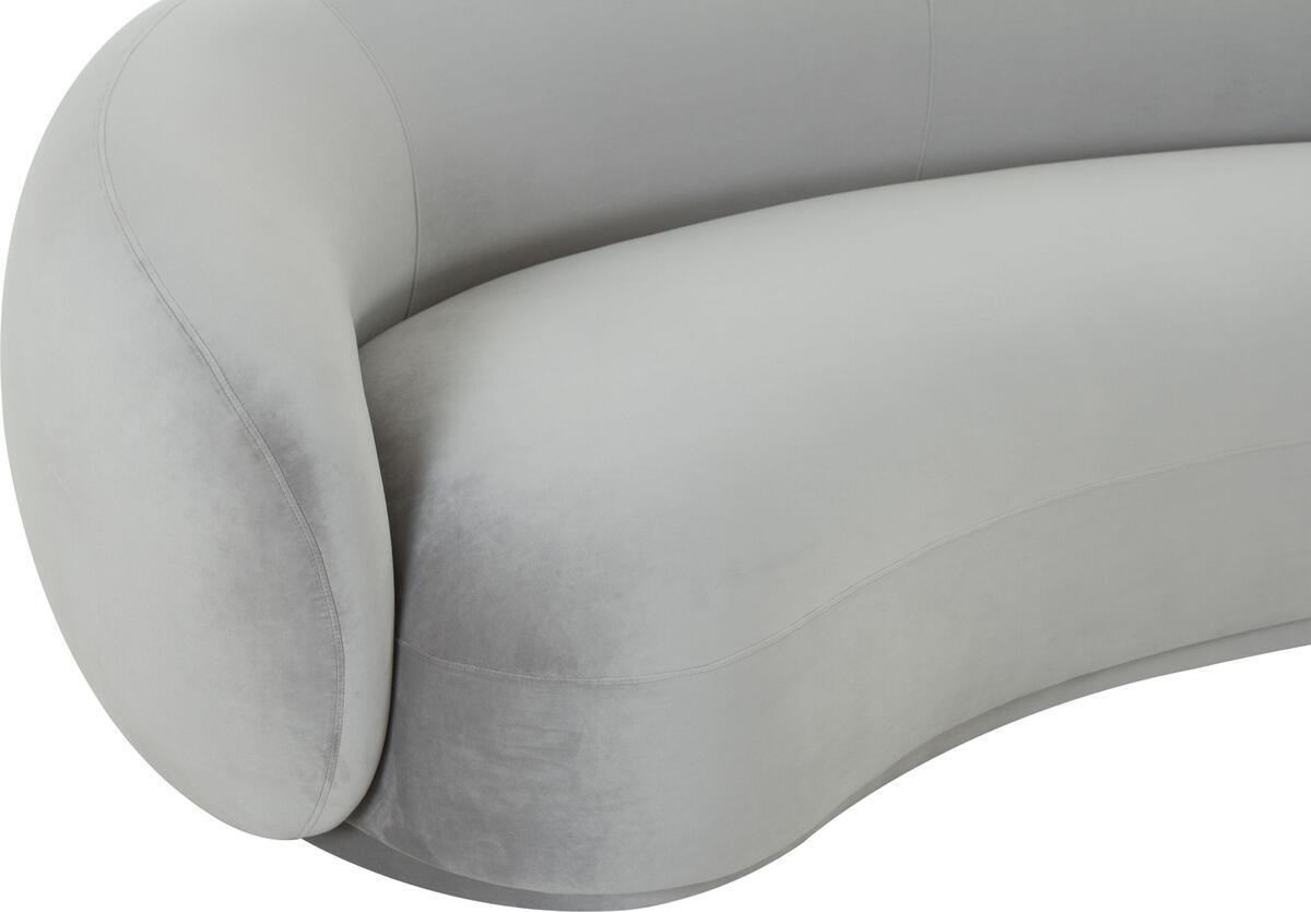Tov Furniture Sofas & Couches - Kendall Light Grey Velvet Sofa Light Grey