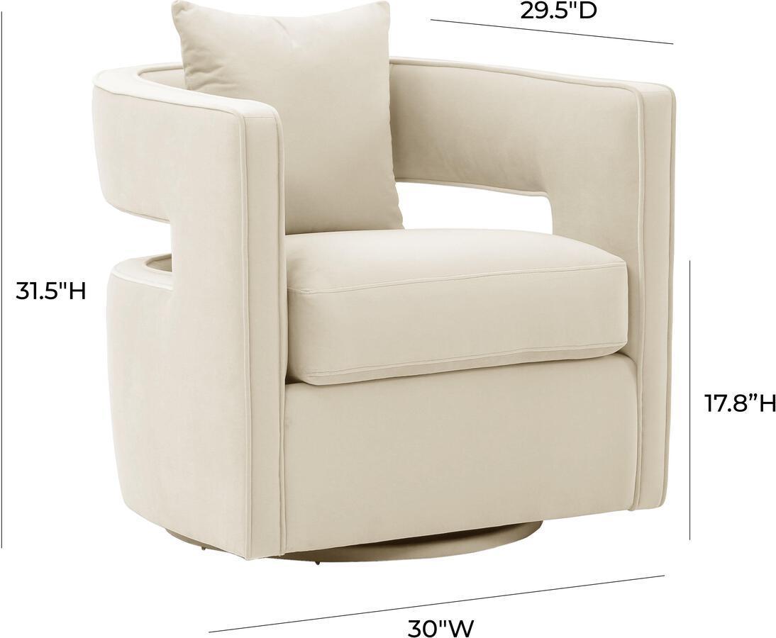 Tov Furniture Accent Chairs - Kennedy Cream Swivel Chair