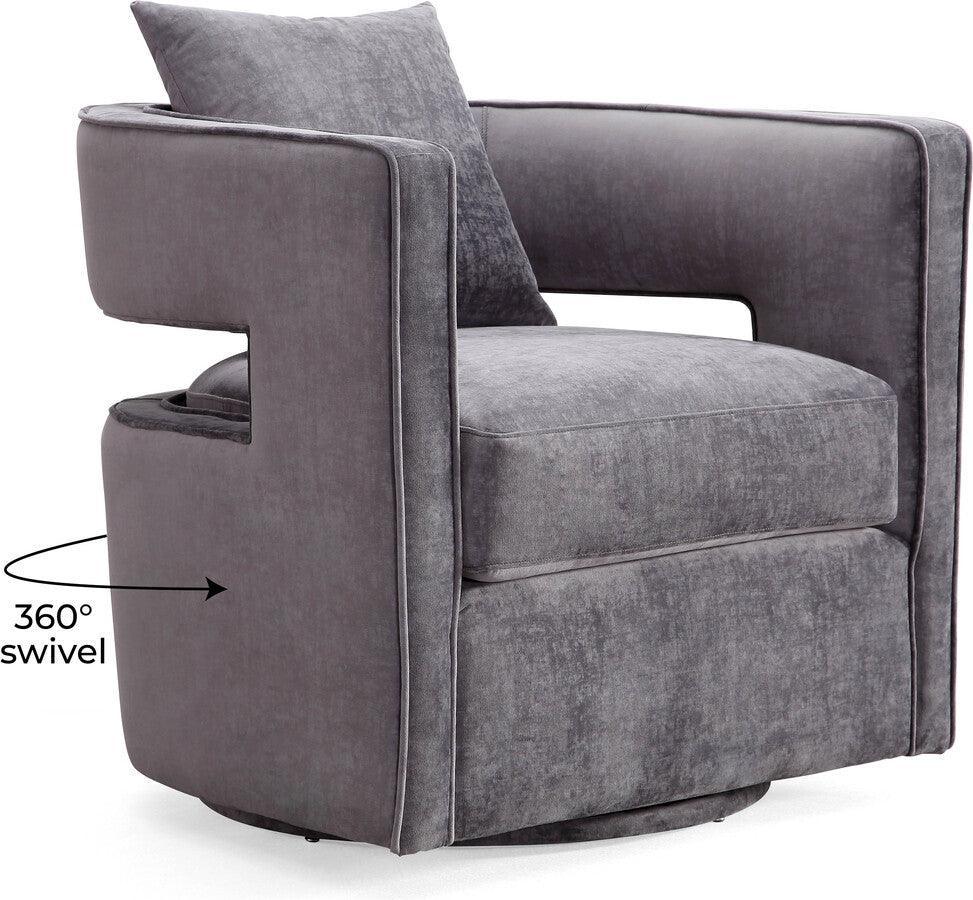 Tov Furniture Accent Chairs - Kennedy Grey Swivel Chair Gray