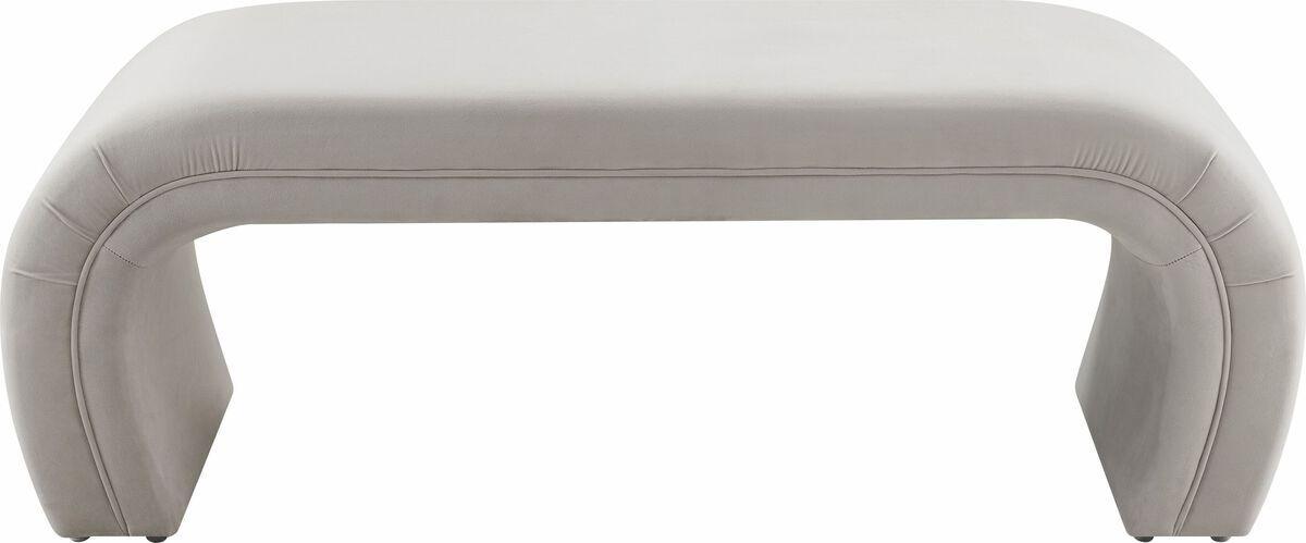 Tov Furniture Benches - Kenya Light Grey Velvet Bench Light Gray