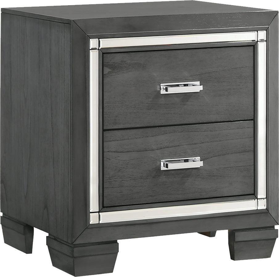 Elements Nightstands & Side Tables - Kenzie 2-Drawer Nightstand Gray