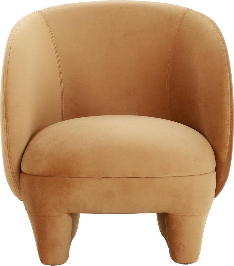 Tov Furniture Accent Chairs - Kiki Cognac Velvet Accent Chair