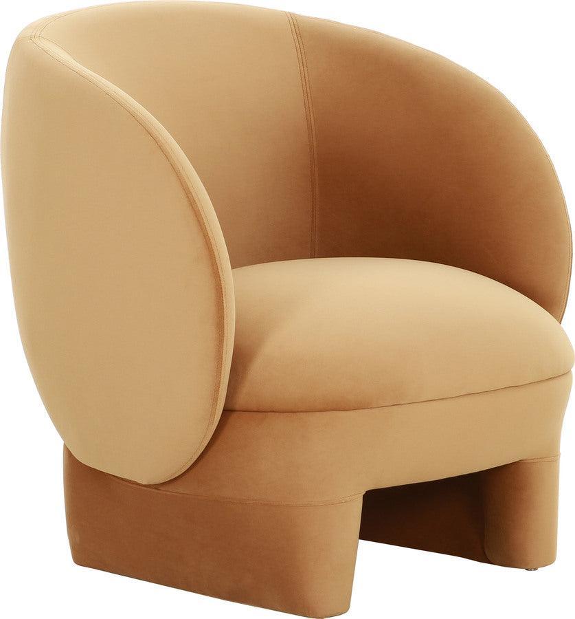 Tov Furniture Accent Chairs - Kiki Cognac Velvet Accent Chair