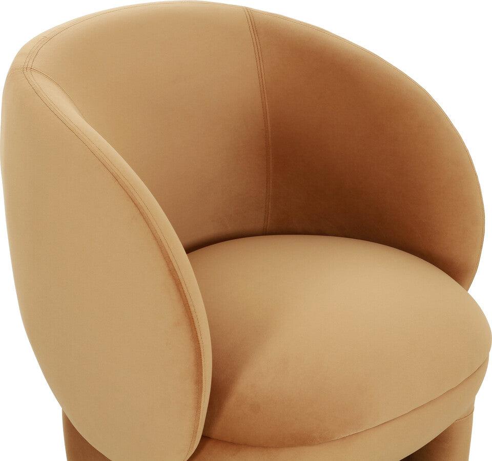 Tov Furniture Accent Chairs - Kiki Cognac Velvet Accent Chair