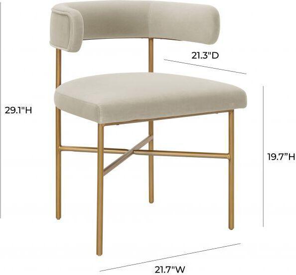 Tov Furniture Accent Chairs - Kim Performance Velvet Chair in Cream