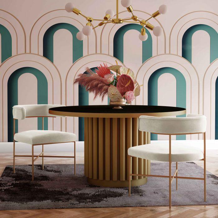 Tov Furniture Accent Chairs - Kim Performance Velvet Chair in Cream