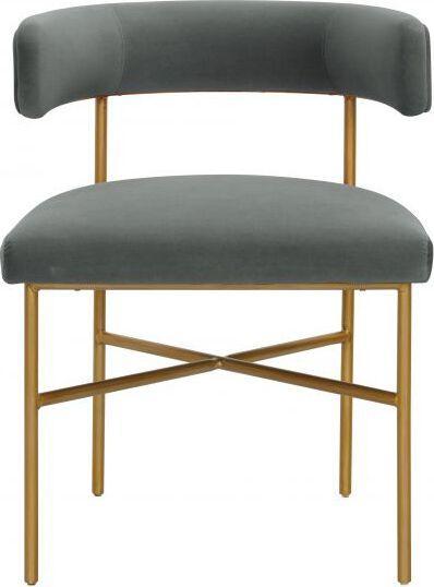 Tov Furniture Accent Chairs - Kim Performance Velvet Chair in Grey