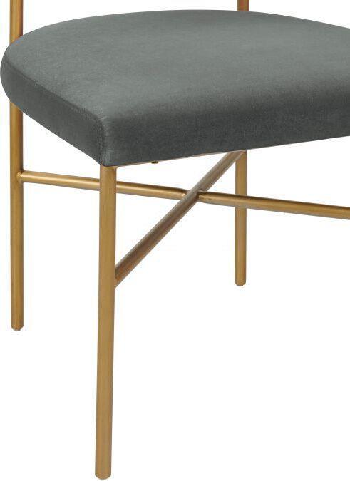Tov Furniture Accent Chairs - Kim Performance Velvet Chair in Grey
