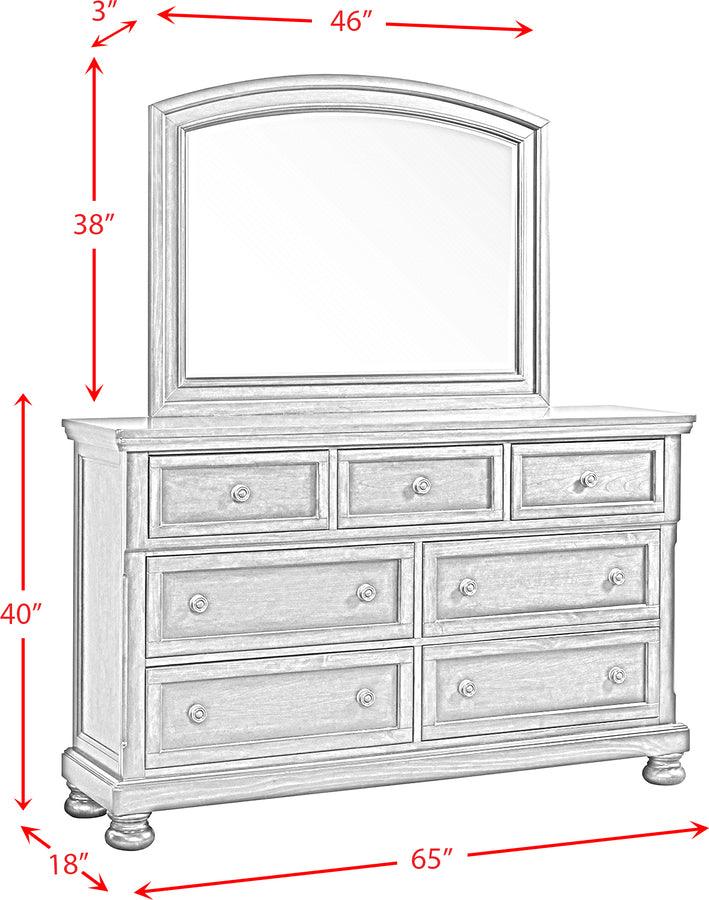 Elements Bedroom Sets - Kingsley Dresser & Mirror Set Walnut
