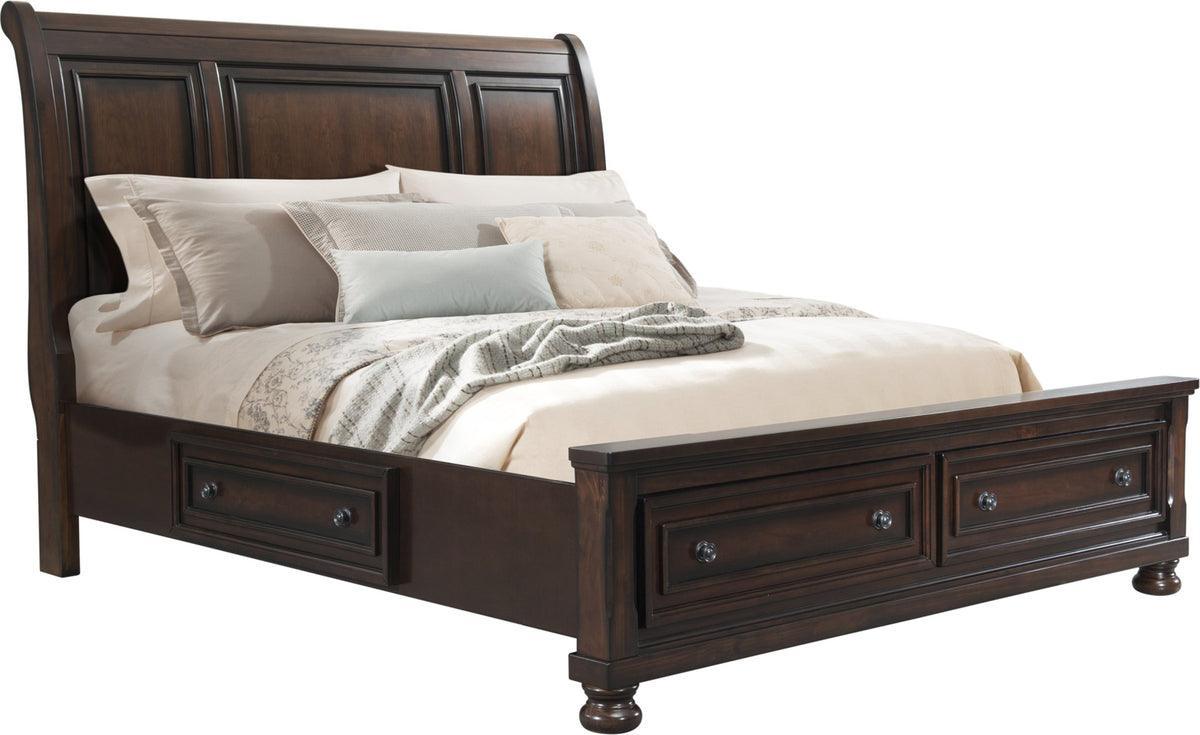 Elements Bedroom Sets - Kingsley King Storage 3PC Bedroom Set Walnut