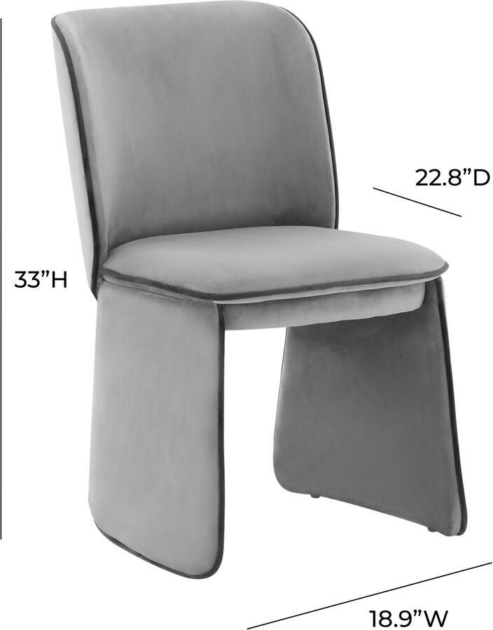 Tov Furniture Dining Chairs - Kinsley Grey Velvet Dining Chair