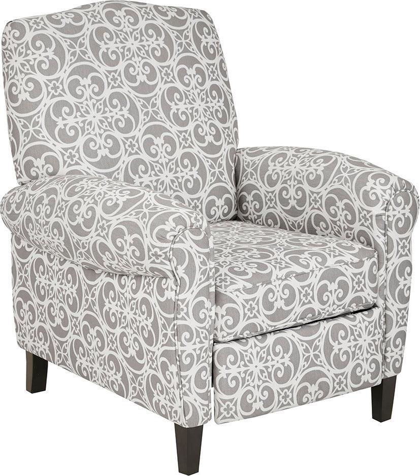 Olliix.com Recliners - Kirby Push Back Recliner Gray