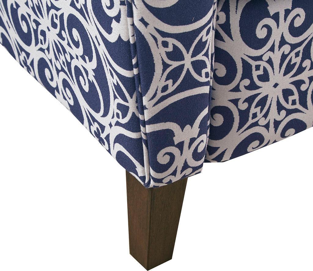 Olliix.com Accent Chairs - Kirby Push Back Recliner Navy Multicolor