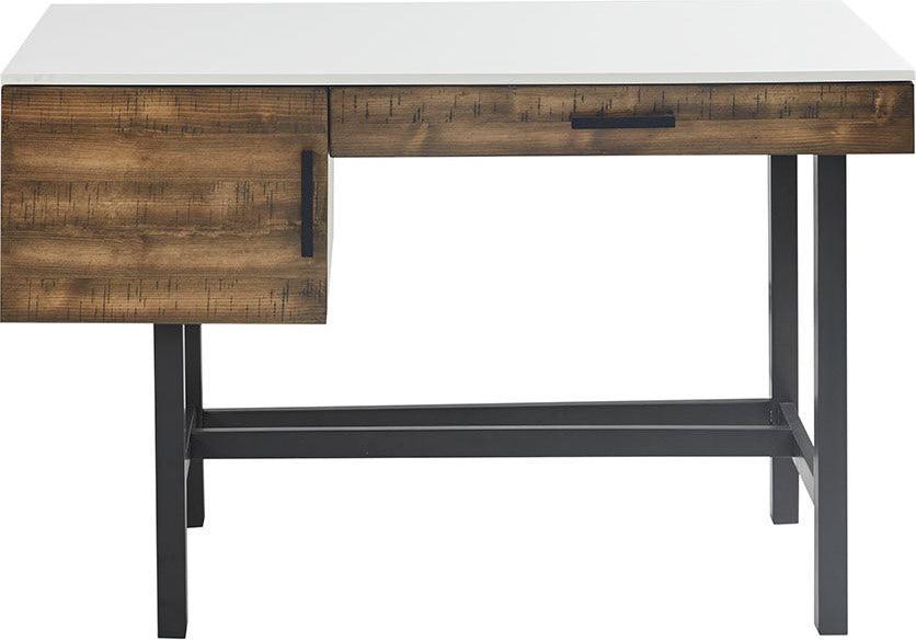 Olliix.com Desks - Kirtley Writing Desk With Drawer White & Brown
