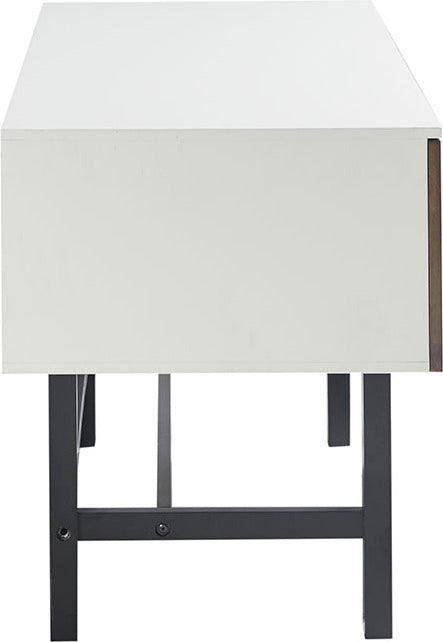 Olliix.com Desks - Kirtley Writing Desk With Drawer White & Brown
