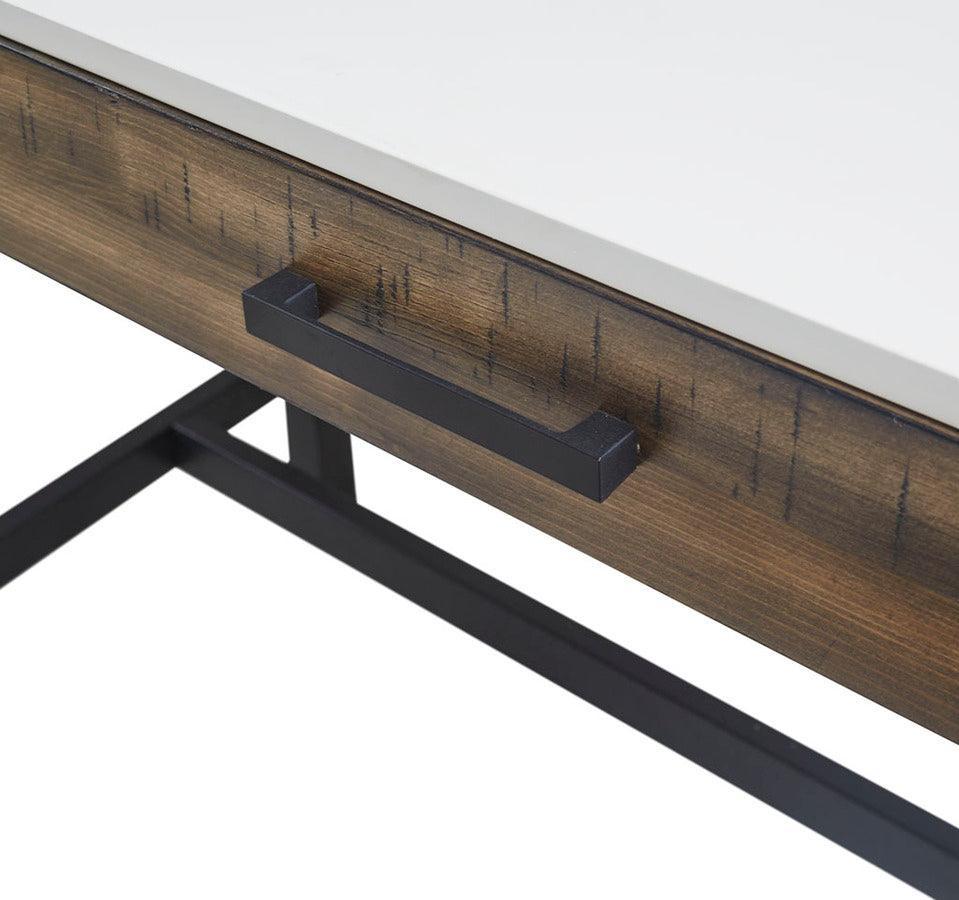 Olliix.com Desks - Kirtley Writing Desk With Drawer White & Brown