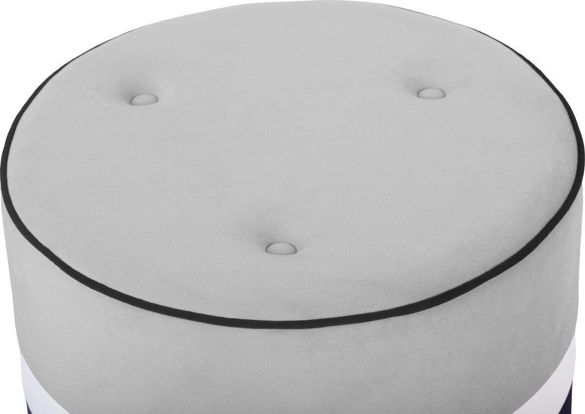 Tov Furniture Ottomans & Stools - Klondike Grey & Black Velvet Ottoman