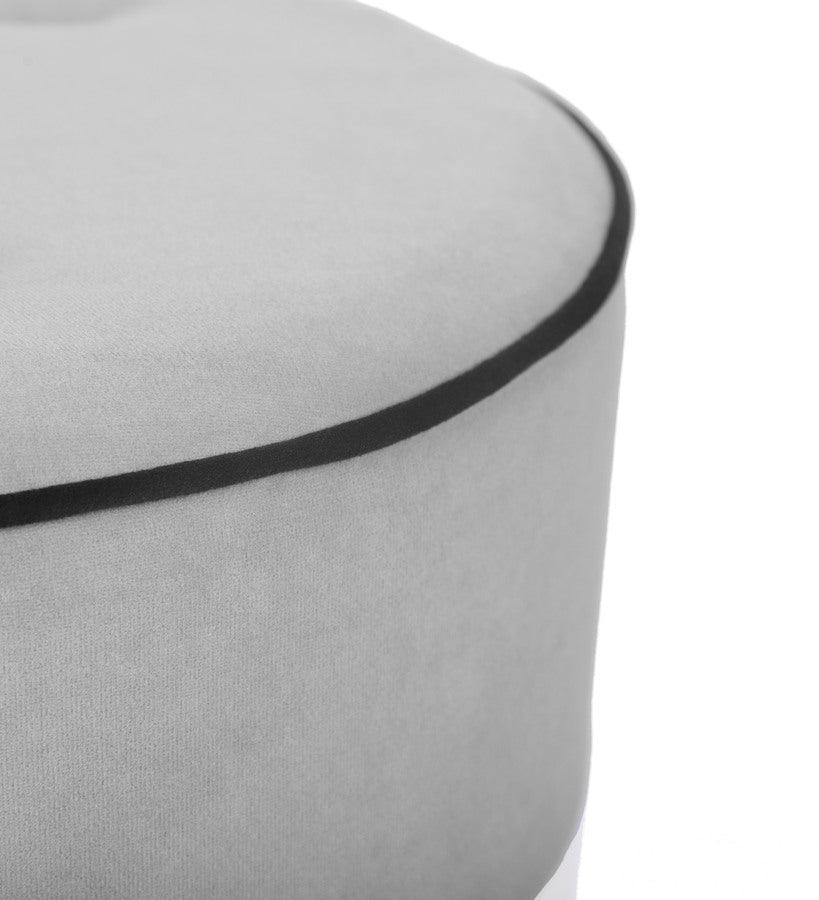 Tov Furniture Ottomans & Stools - Klondike Grey & Black Velvet Ottoman