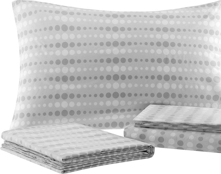 Olliix.com Comforters & Blankets - Knowles Glam Complete Comforter and Cotton Sheet Set Gray King