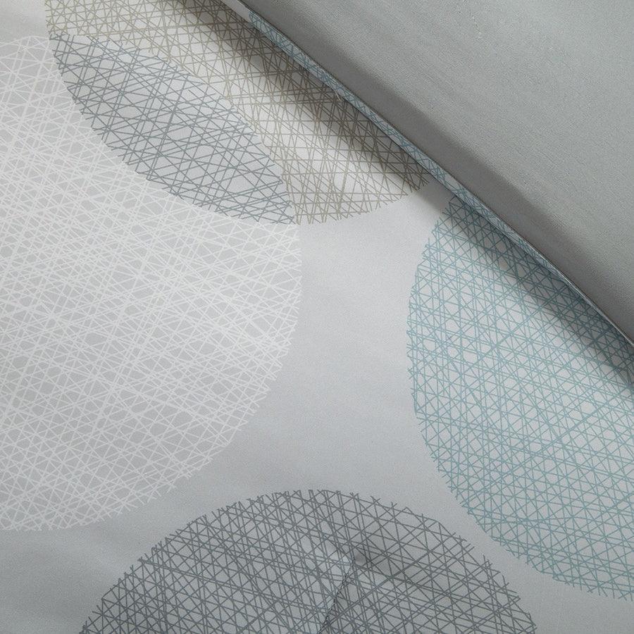 Olliix.com Comforters & Blankets - Knowles Modern Complete Comforter and Cotton Sheet Set Aqua Cal King