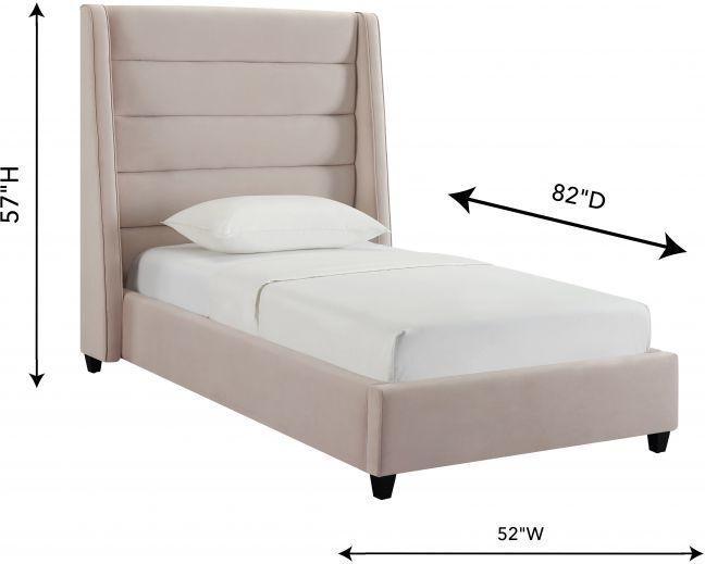 Tov Furniture Beds - Koah Blush Velvet Bed in Twin