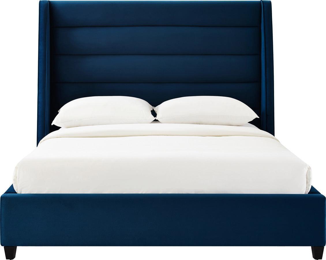 Tov Furniture Beds - Koah Navy Velvet Bed in King Navy