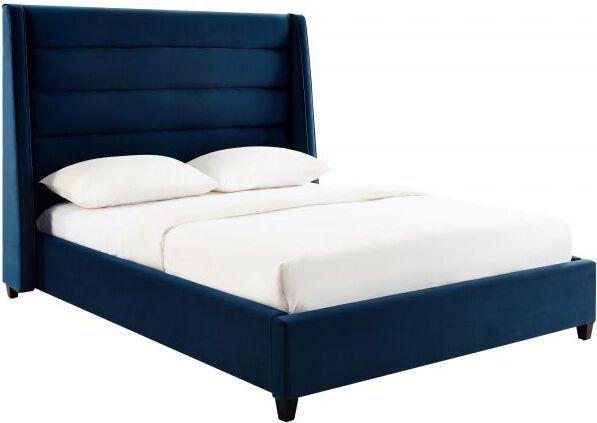 Tov Furniture Beds - Koah Navy Velvet Bed in Queen