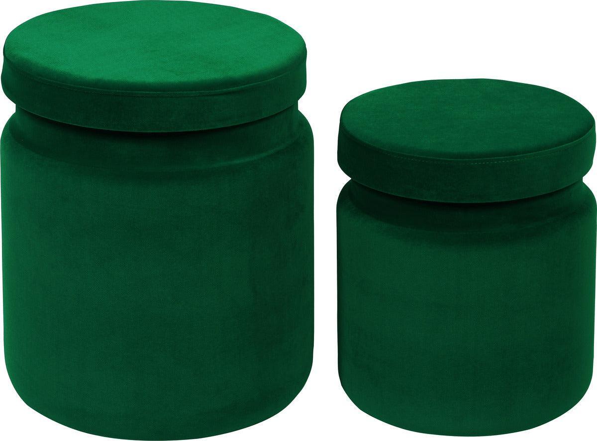 Tov Furniture Barstools - Kris Green Velvet Storage Ottomans - Set of 2 Green