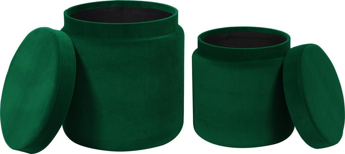 Tov Furniture Barstools - Kris Green Velvet Storage Ottomans - Set of 2 Green