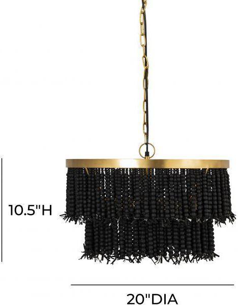 Tov Furniture Ceiling Lights - Krish Black Beaded Pendant