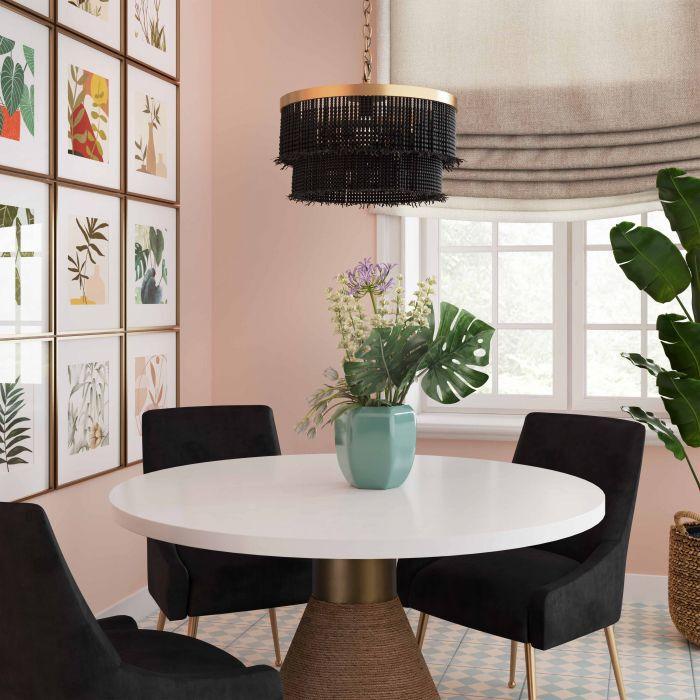 Tov Furniture Ceiling Lights - Krish Black Beaded Pendant